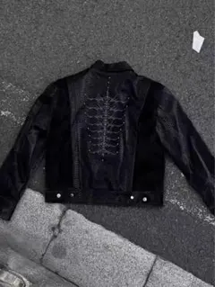 opium black leather jacket 蛇柄 - メルカリ