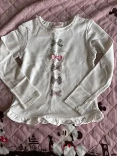 メゾピアノ リボンプリント 長袖カットソー 140