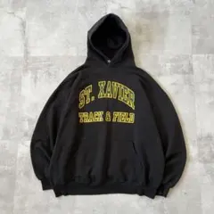 90s USA製　JERZEES　プルオーバー　パーカー　カレッジ　スポーツ　黒