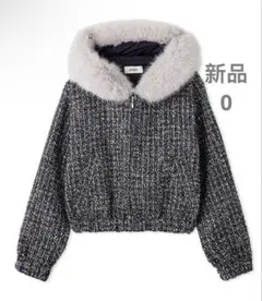 新品未使用ファー付きツイードブルゾン スナイデル