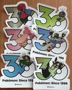 韓国　ポケモン　30周年ステッカー　6枚のサムネイル