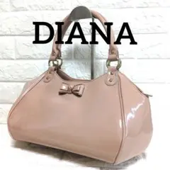 DIANA　リボン付きベージュピンク　ハンドバッグ　ダイアナ