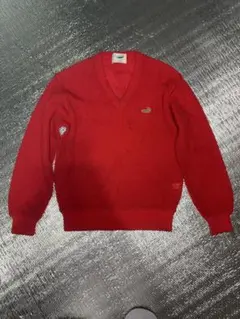 Crocodile Vネック ニット セーター レッド Mのサムネイル