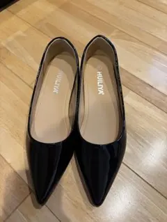 HULIYA 黒 ポインテッドトゥパンプス　23.5cm 幅広