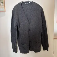 UNIQLO ユニクロ　プレミアムラムVネックカーディガン　グレー