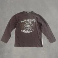 00s archive スカル 骸骨 ロンＴ Y2K グランジ 短丈