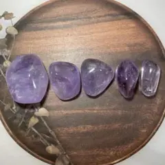 天然石　ラベンダーアメジスト　タンブル　5個セット