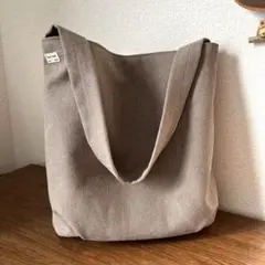 ハンドメイド　肩掛けトートバッグ　モカ　ヴィンテージ加工11号帆布