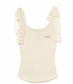 アイボリーCotton ribbon tank andmary④ ANDMARY】Cotton ribbon tank