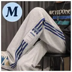 スウェットパンツ メンズ レディース ラインパンツ 韓国風 オーバーサイズ