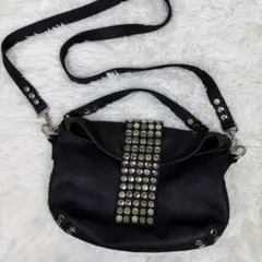 トレ TRES スタッズ レザー ワンショルダーバッグ トートバッグ シボ革