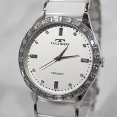 美品 TECHNOS テクノス CERAMIC メンズ腕時計 新品電池