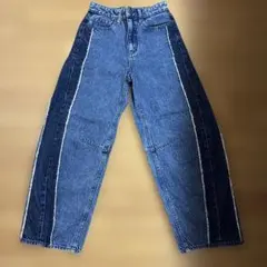 GU 2トーンバレルレッグジーンズ　Ｓサイズ