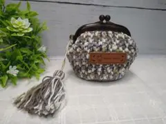 がま口ポーチ、かぎ針編み、ハンドメイド、手編み