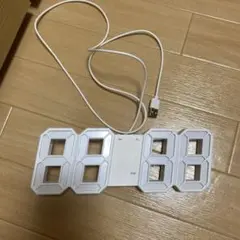 USBデジタル時計 ホワイト