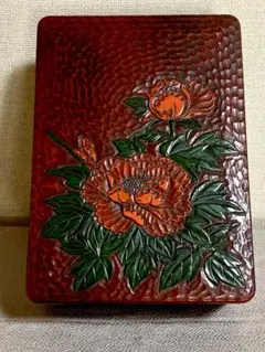堆朱硯箱 鳥と花文様 漆器 - メルカリ