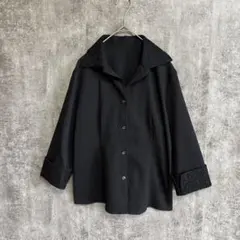 ETERNOBELLEZZA レースシャツ 七分袖 薄手ジャケット 黒 M 40