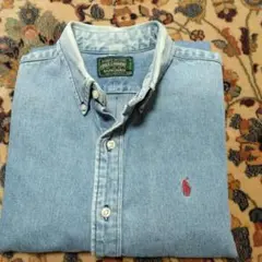 90s ヴィンテージ POLO COUNTORYラルフローレン デニムシャツ L