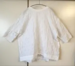 スタンプアンドダイアリー×ほぼ日 シアードットのワイドプルオーバー ホワイト