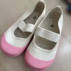 ホワイト/ピンク 上履き 16.5cm大きめ
