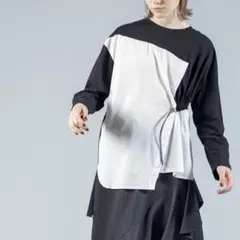 zk736【F】OSMOSIS Tシャツ/カットソー 異素材 ドローストリングのサムネイル