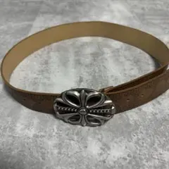 ブラウンレザー装飾バックルベルト