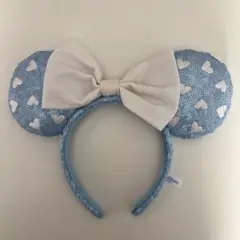 ミニー 水色 ハート リボン カチューシャ