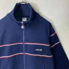 80s adidas track jacket M w.germany navy