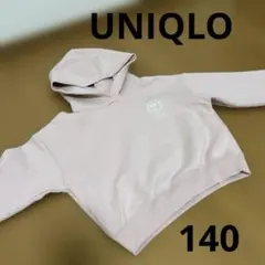 ピンク クロップドパーカー 刺繍ロゴ