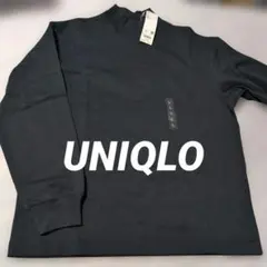 UNIQLO ブラッシュドモックネックTシャツ 長袖 ネイビー Lのサムネイル