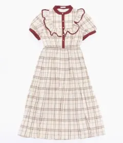 axes アクシーズ　ポエティック　レトロチェックロングワンピース