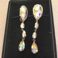 社交ダンス用オーロラスワロフスキードロップイヤリング　輝きが違う