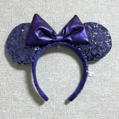 ディズニー　スパンコール　カチューシャ　紫