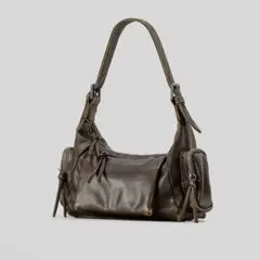 amlycity レイヤードデザインショルダーバッグ brownアンリーシティ