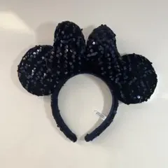 ディズニー　カチューシャ　スパンコール　ブルー