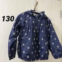 BREEZEウインドブレーカー　フード付きジャケット　撥水加工　ドット　130