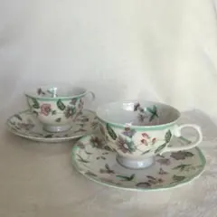 NARUMI ナルミ FineChina カップ ソーサー セット 花柄