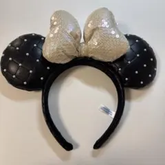 東京ディズニーリゾート ミニーマウス キルティングカチューシャ パール ブラック