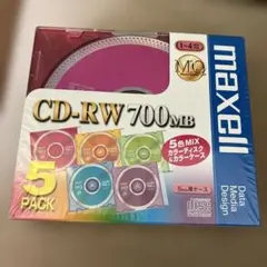 신제품 맥셀 CD-RW 700MB 5 디스크 팩 컬러 디스크