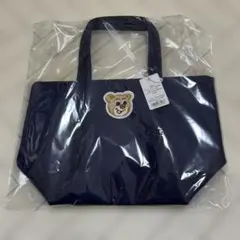 新品　フェイラー　オールドテディ　ワッペントートバッグ　Ｌ　小　ネイビー