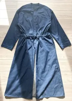 ヨシオクボ ノーカラーロングシャツ マキシ丈 日本製 ダンガリー デニムのサムネイル