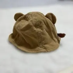クマ耳付きコーデュロイ帽子 ベージュ