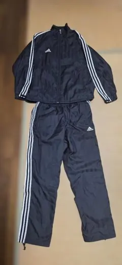 adidas ジャージ上下セット 黒 ストライプ
