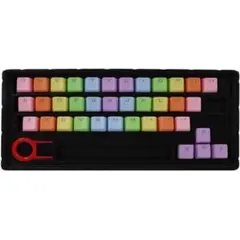 キーボードキーキャップ 37キー レインボーグラデーションカラー キープラー付