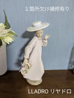 LLADRO - 【美品】リヤドロ　フィギュリン 花籠を持った2人の少女と犬 LLADRO - 【美品】リヤドロ フィギュリン 花籠を持った2人の少女と