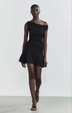 ZARA ブラック ノースリーブミニワンピース sサイズ　美品