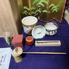 茶道具　期間限定特価　木製　薄茶器 3点セット(柿型茶器・曙棗・竹茶器) 茶道具 期間限定特価 木製 薄茶器 3点セット(柿型茶器・曙棗・竹茶器