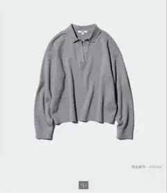 UNIQLO スムースコットンリラックスポロセーター L