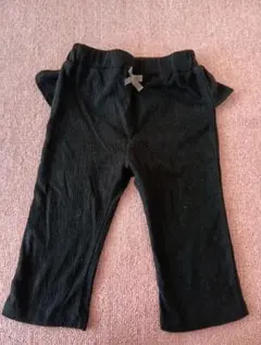 130cm 黒 ハーフレギンス 七分丈 ブラック フリル付き