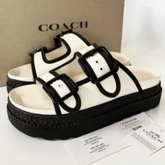 コーチ☆新品☆レイニーサンダル ホワイト/ブラック